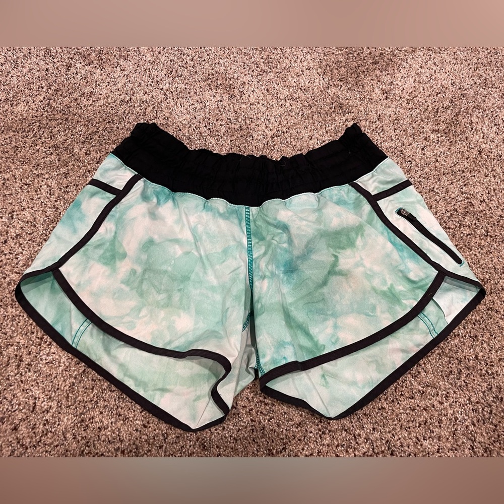 Tie-dye Lululemon tracker shorts
